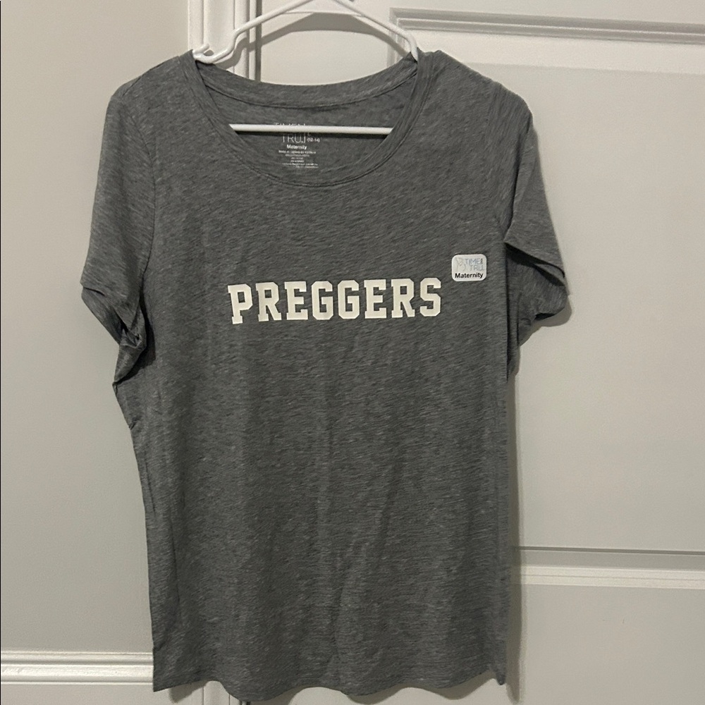 Time and Tru Gray Maternity Crewneck Tee